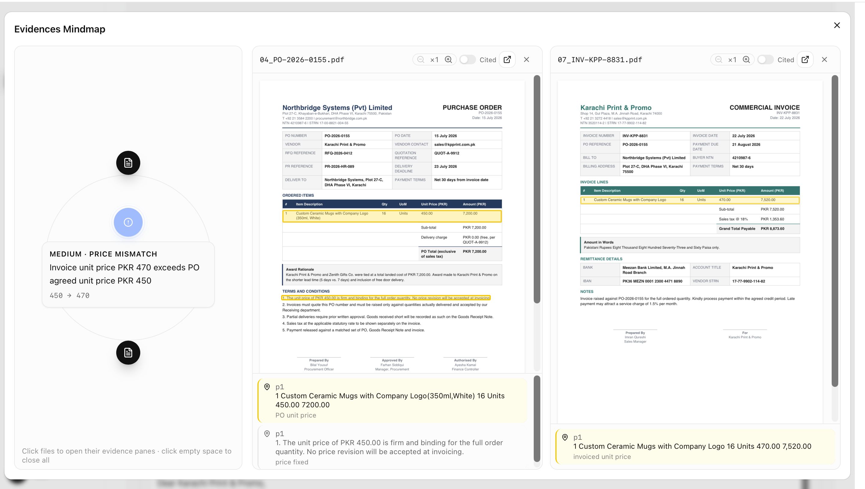 ReconAI evidence viewer