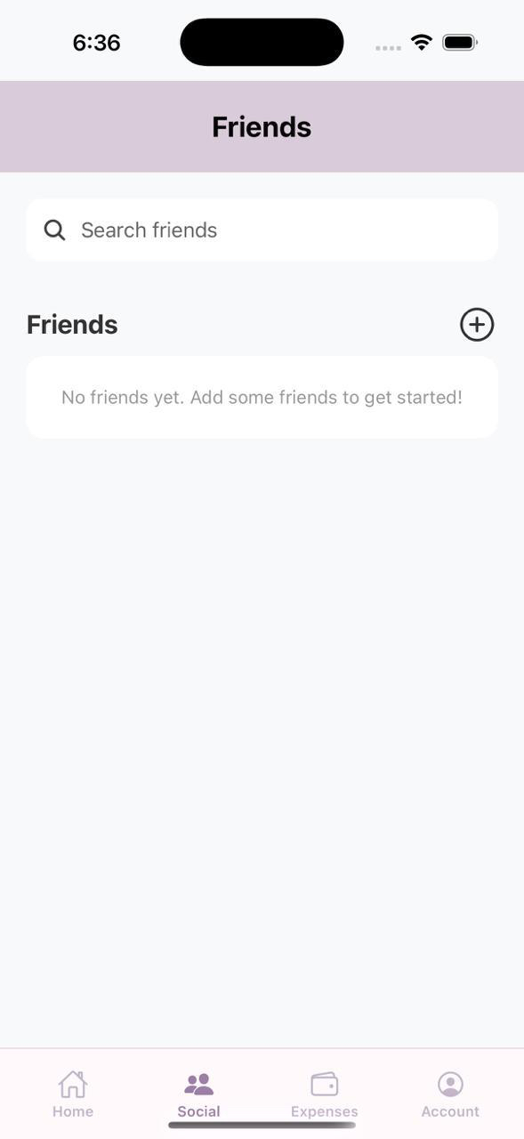 WePay friends screen